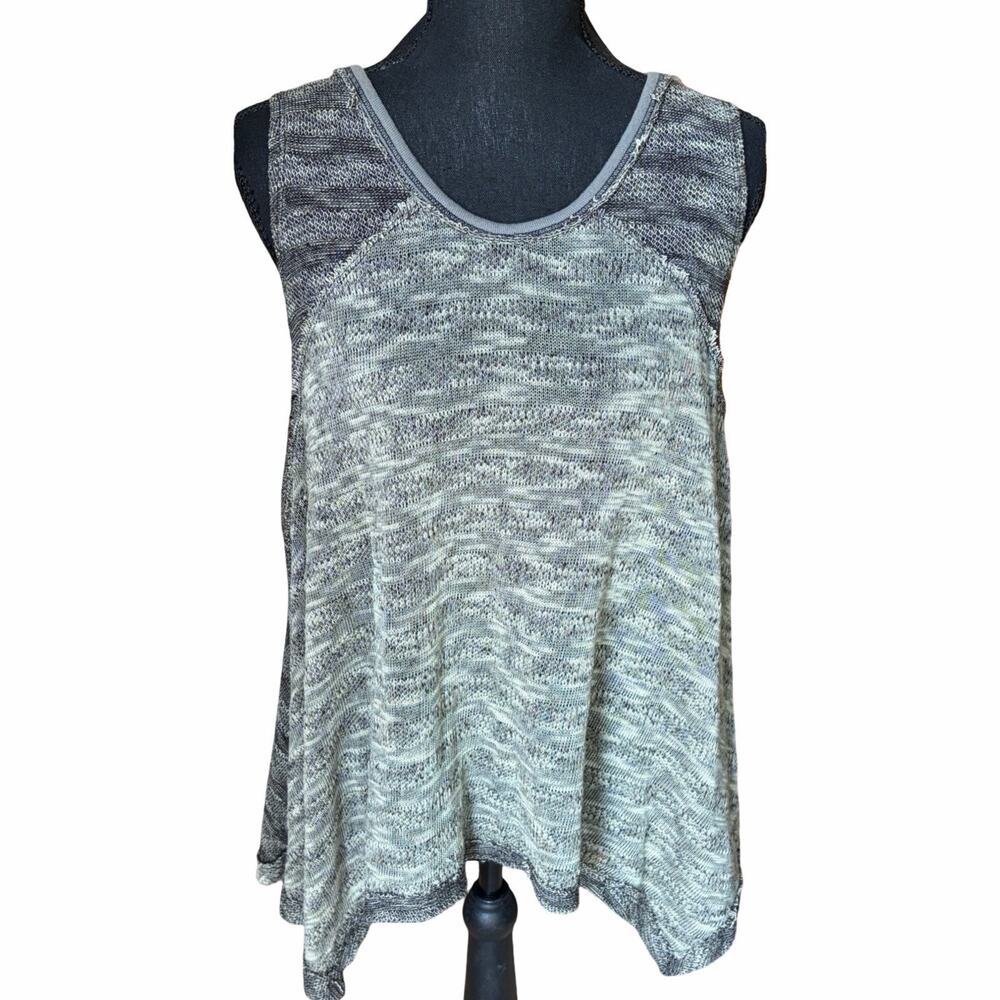 Free People We The Free Gray Knit Tank Top Womens Large Boho Swing Tunic